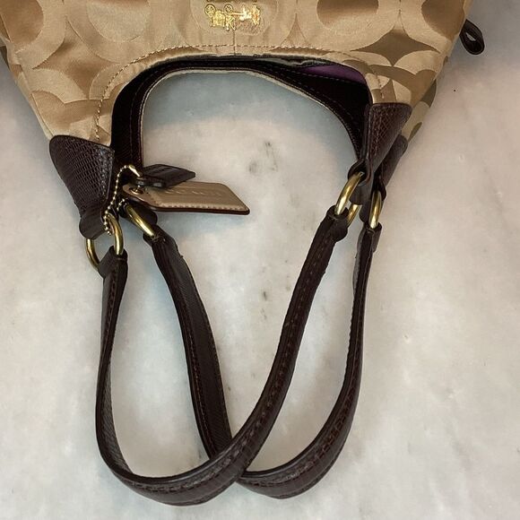 Coach Madison Maggie OpArt Gold/Tan Hobo Bag - Picture 10 of 16